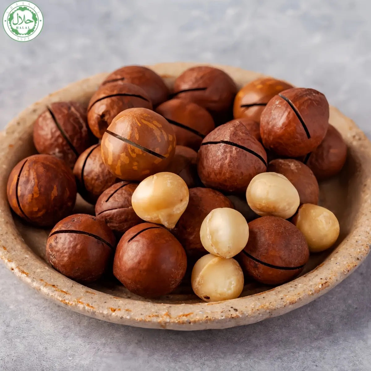 Set Makanan Ringan Cina Halal, Kacang Macadamia Australia 200G-AAA dengan Kulit Terbuka Gratis dan Key Vegan Friendly - Siap Stock Food Snack Nuts