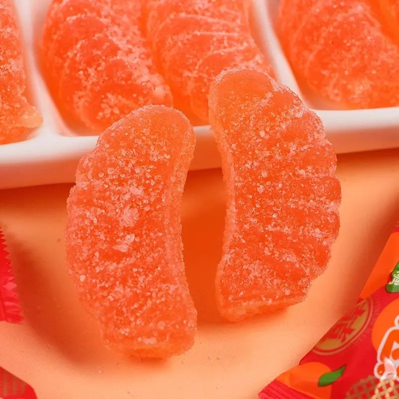 Chinese Snack Set,halal,Orange flavored fruit with chewing sugar 500g[Local stock   Fast delivery]pop candy tiktok shop Food Gummy