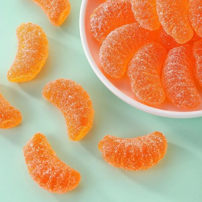 Chinese Snack Set,halal,Orange flavored fruit with chewing sugar 500g[Local stock   Fast delivery]pop candy tiktok shop Food Gummy