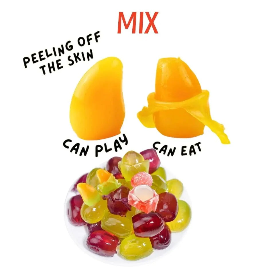 LUCKY DEER,halal,Fruits Gummy Candy/Peeled gummies-Ready Stock Gummy Candy With Jam-Local inventory, [Local stock Fast delivery]pop candy tiktok shop Food Gummy Snacks Fruity Chewy