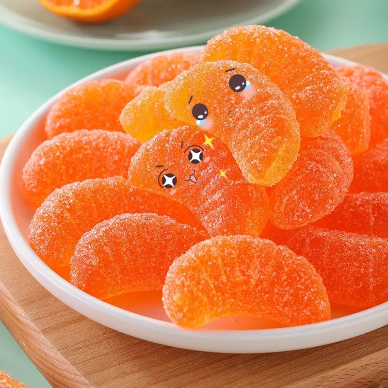 Chinese Snack Set,halal,Orange flavored fruit with chewing sugar 500g[Local stock   Fast delivery]pop candy tiktok shop Food Gummy